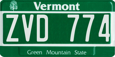 VT license plate ZVD774