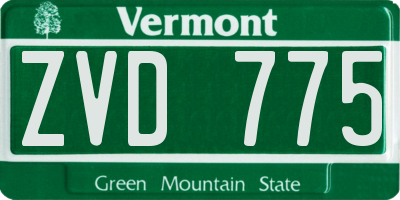 VT license plate ZVD775