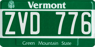 VT license plate ZVD776