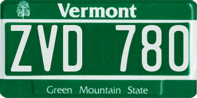VT license plate ZVD780