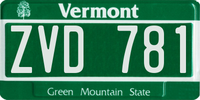 VT license plate ZVD781