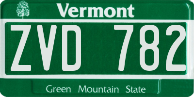 VT license plate ZVD782