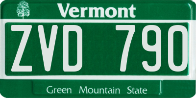 VT license plate ZVD790
