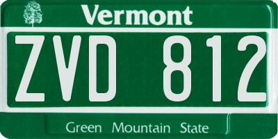 VT license plate ZVD812