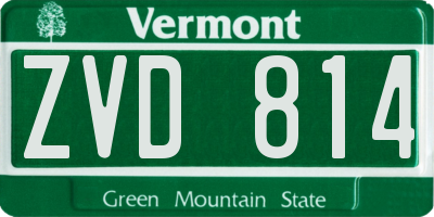 VT license plate ZVD814