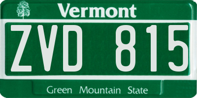 VT license plate ZVD815