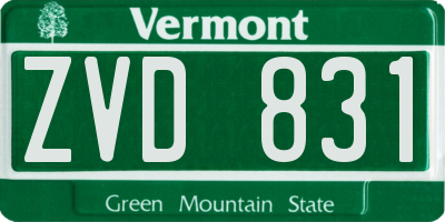 VT license plate ZVD831