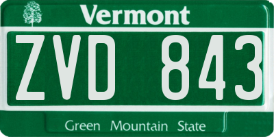 VT license plate ZVD843