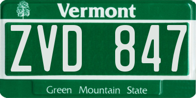 VT license plate ZVD847
