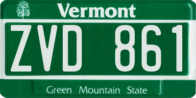 VT license plate ZVD861