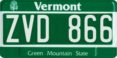 VT license plate ZVD866