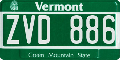 VT license plate ZVD886
