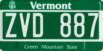 VT license plate ZVD887