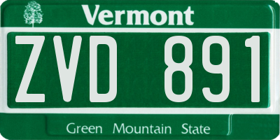 VT license plate ZVD891