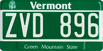 VT license plate ZVD896