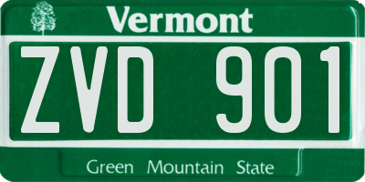 VT license plate ZVD901
