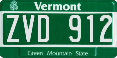 VT license plate ZVD912