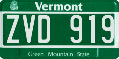 VT license plate ZVD919