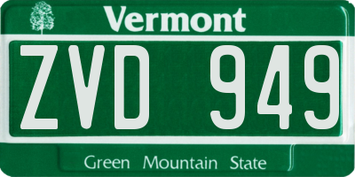 VT license plate ZVD949