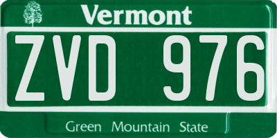 VT license plate ZVD976