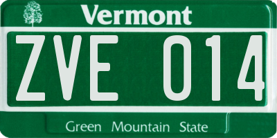 VT license plate ZVE014