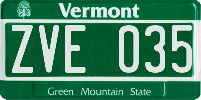 VT license plate ZVE035
