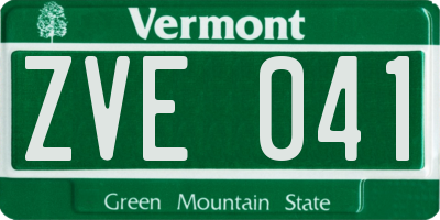 VT license plate ZVE041