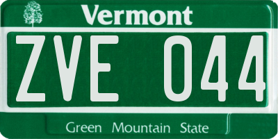 VT license plate ZVE044
