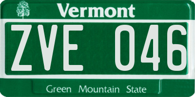 VT license plate ZVE046