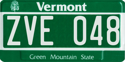 VT license plate ZVE048