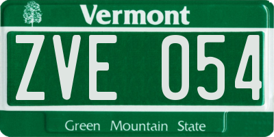 VT license plate ZVE054