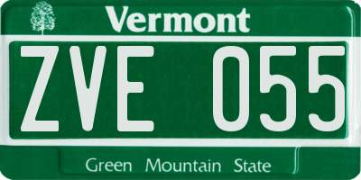 VT license plate ZVE055