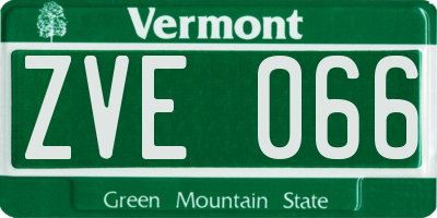 VT license plate ZVE066