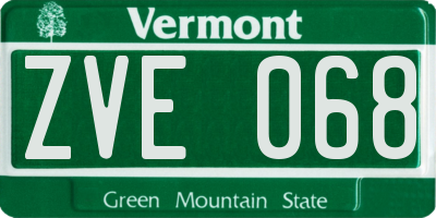 VT license plate ZVE068