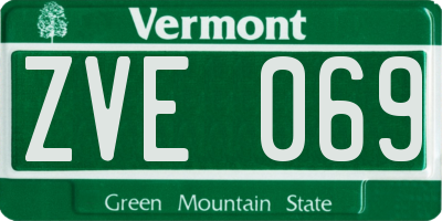 VT license plate ZVE069