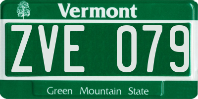 VT license plate ZVE079