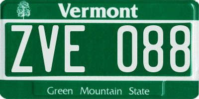 VT license plate ZVE088
