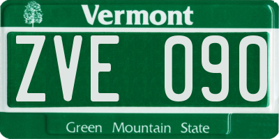 VT license plate ZVE090
