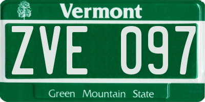 VT license plate ZVE097