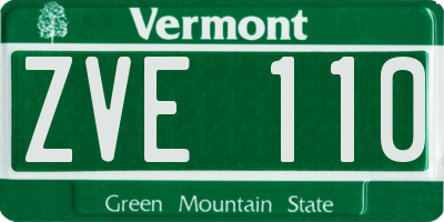 VT license plate ZVE110