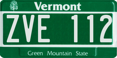 VT license plate ZVE112