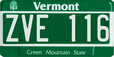 VT license plate ZVE116