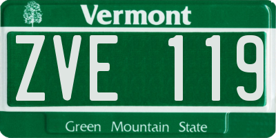 VT license plate ZVE119