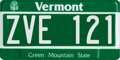 VT license plate ZVE121