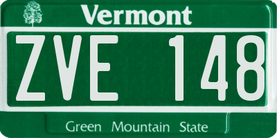 VT license plate ZVE148