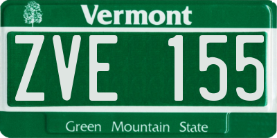 VT license plate ZVE155