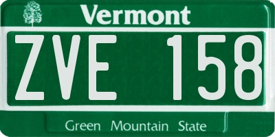 VT license plate ZVE158