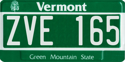 VT license plate ZVE165
