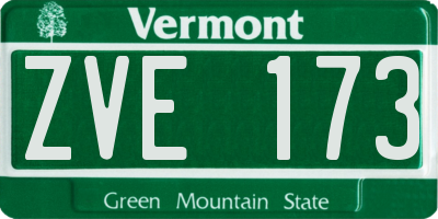 VT license plate ZVE173