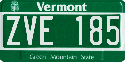 VT license plate ZVE185